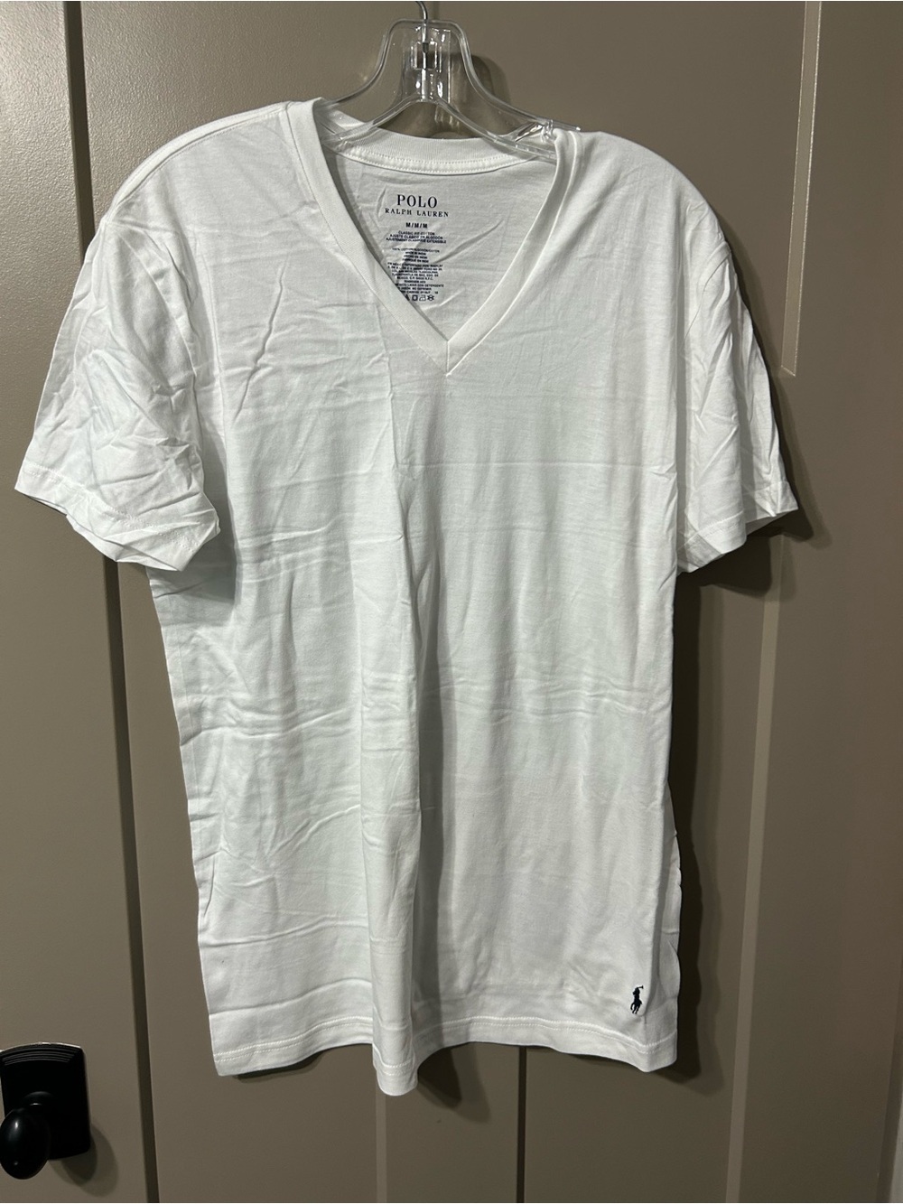 Polo by Ralph Lauren White V-Neck Short Sleeve Tee 💯 cotton